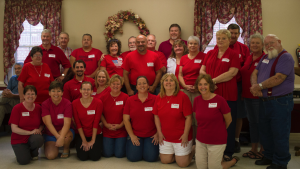 CARSON REEHER | HERALD Cedar Baptist Church members pose after serving breakfast to local law enforcement. They are, front row, from left, Donna Klement, Kathy Martin, Kristie Klement, Tina Banton, Susan Ownby, Terry Anderson, Sandra Poe; middle row, Dottie LeSueur, Lee Davis, Nancy Davis, Wayne Anderson, Annette Allen, Kathleen Llewellyn, Ernestine Gormus, J T Stone; back row, Charles Allen, Irvin Poe, Brad Allen, Margaret Armstrong, the Rev. Tommy Armstrong, Bernard Banton, Danny Allen, John Gormus and Kathy Midkiff.