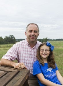 CARSON REEHER | HERALD Courtney Irving and his stepdaughter, Rayah Edelson, at their Abilene Road home.