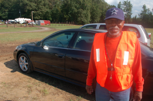 JORDAN MILES | HERALD Jimmy Johnson has helped park cars and direct traffic at the fair for about seven years now. He’s with the Young Men’s Club, whose members help with traffic control. “One of our members, he was a member of the fair. The late Sonny Richards. We’ve been here doing it ever since.” Johnson said he enjoys “interacting with the people that come in.”