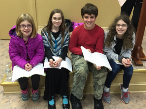 Young singers in the Commonwealth Chorale are, from left, Elle Franssen, Kathryn McElfresh, Christian Surprenant and Ellie Shoenthal.